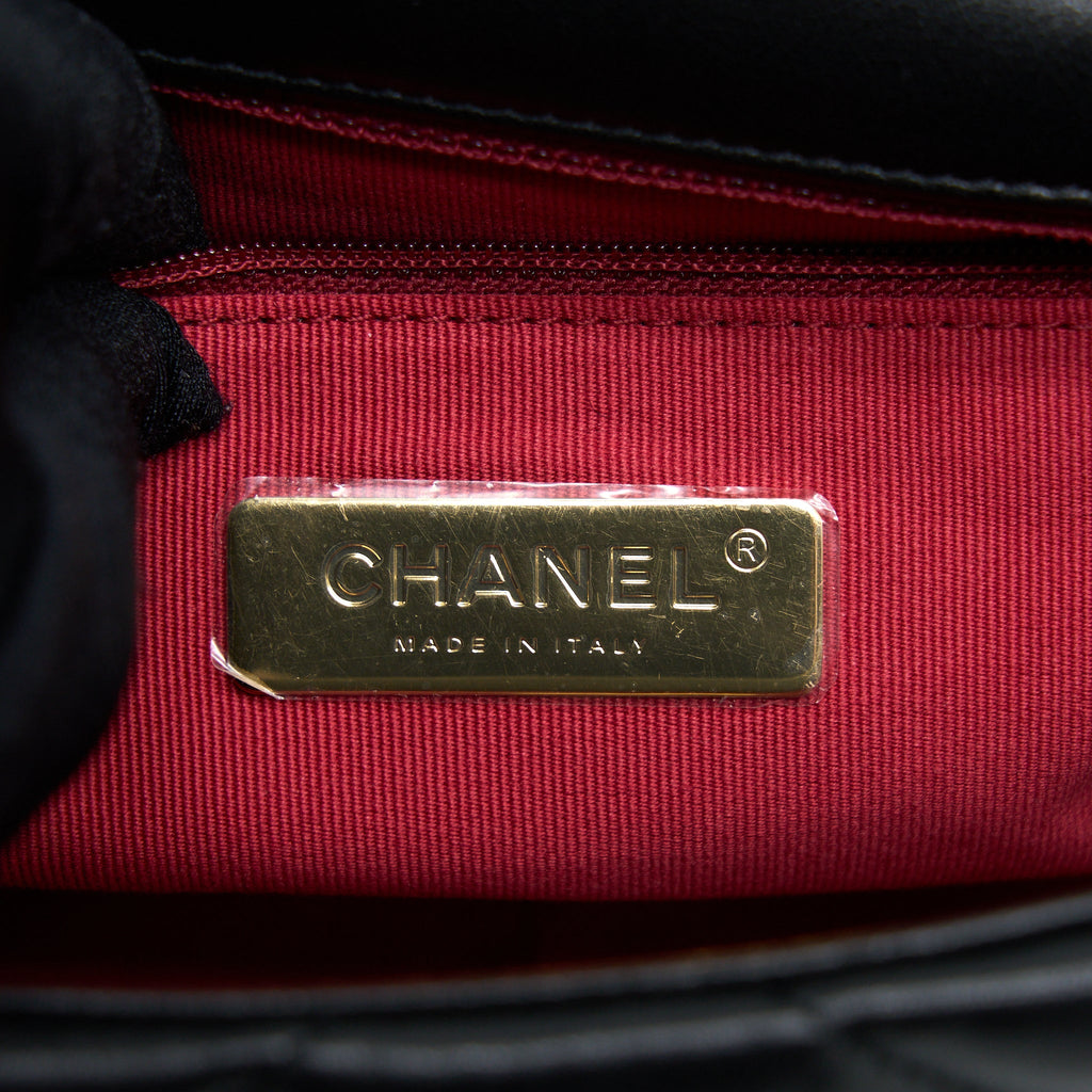 CHANEL SMALL 19 BAG LAMBSKIN BLACK MULTICOLOUR HARDWARE (MICROCHIP)