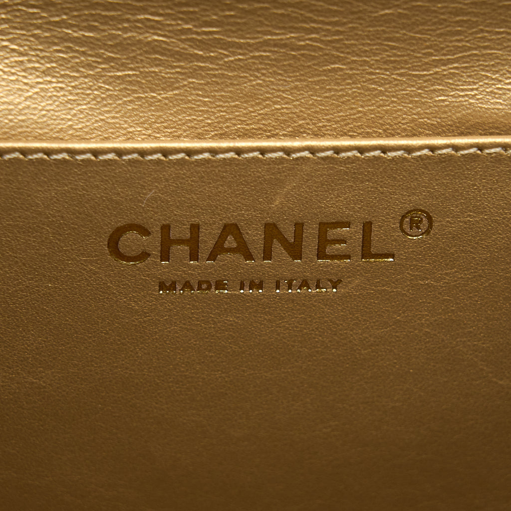 CHANEL KISS LOCK CLASP BAG LAMBSKIN BLACK BRUSHED GHW