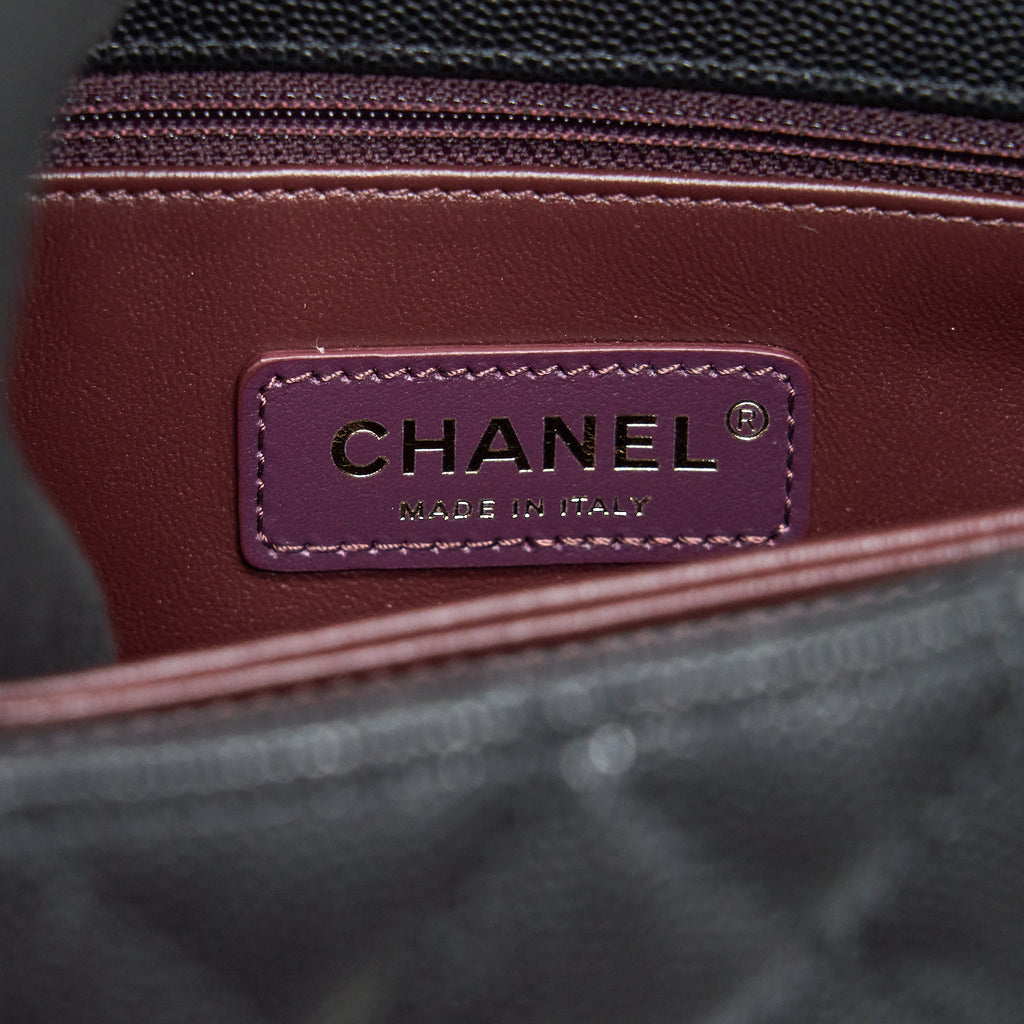 CHANEL 22P SMALL COCO HANDLE CAVIAR BLACK LGHW (MICROCHIP)