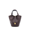 HERMES PICOTIN 18 LOCK BAG CLEMENCE ROUGE SELLIER/CABAN GHW