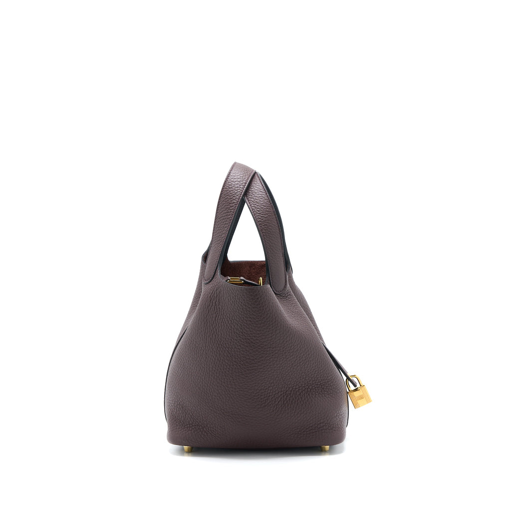 HERMES PICOTIN 18 LOCK BAG CLEMENCE ROUGE SELLIER/CABAN GHW