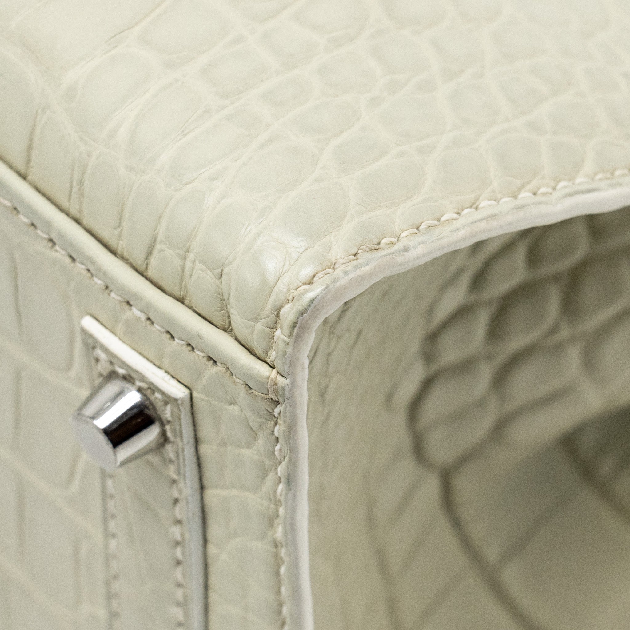 HERMES BIRKIN 20 FAUBOURG SNOW MATT ALLIGATOR / TOGO / EPSOM/ SWIFT BETON SHW
