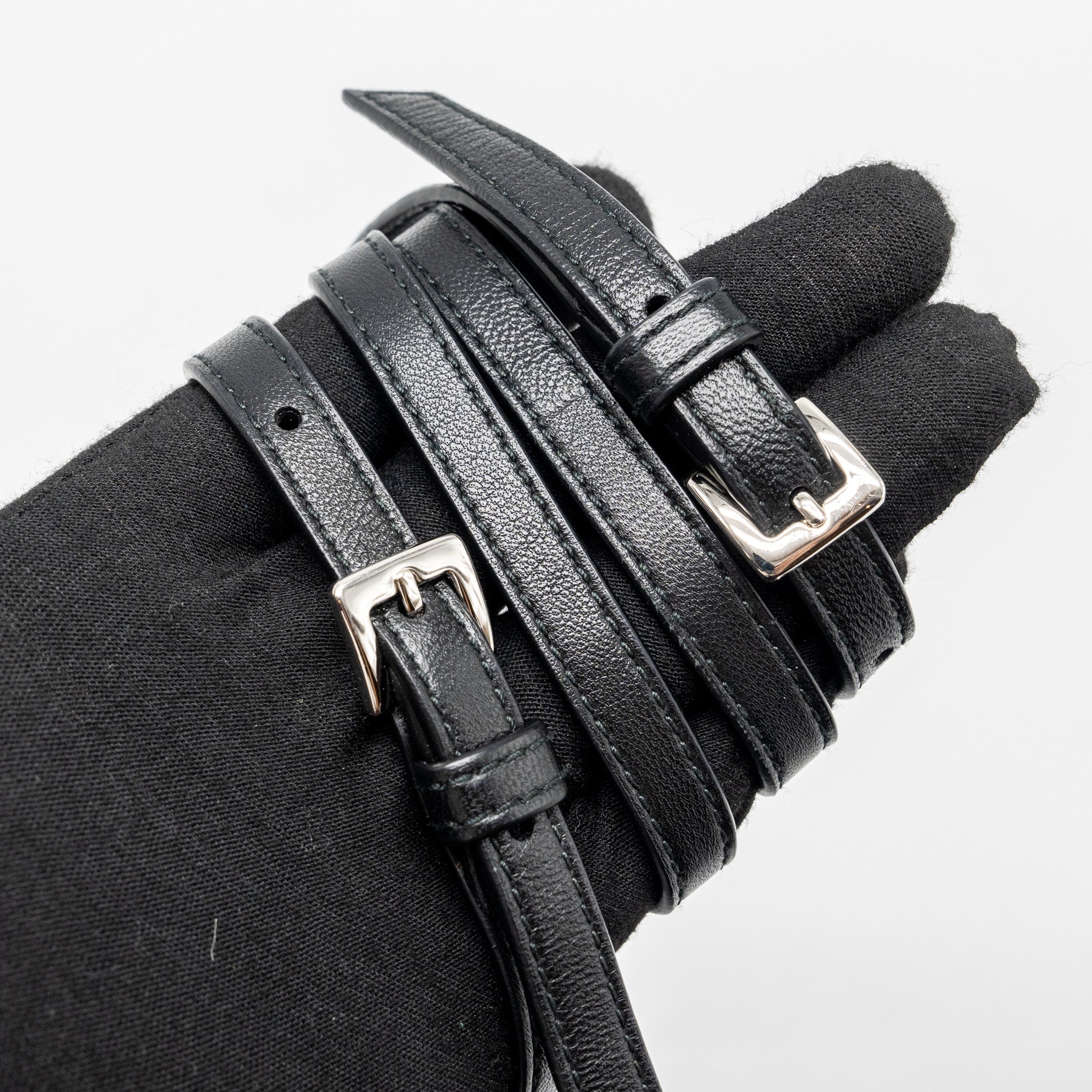 MIU MIU SMALL BUCKET BAG STUDDED NAPPA LAMBSKIN BLACK SHW
