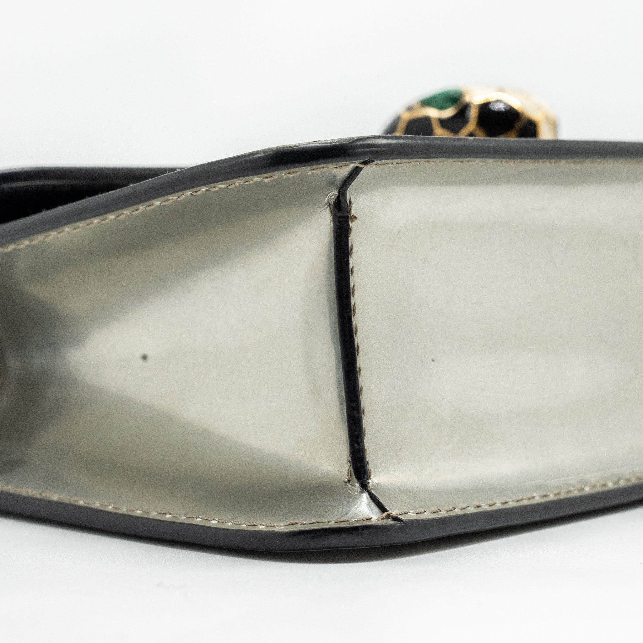 BVLGARI SERPENTI FOREVER SHOULDER BAG LEATHER SILVER LGHW