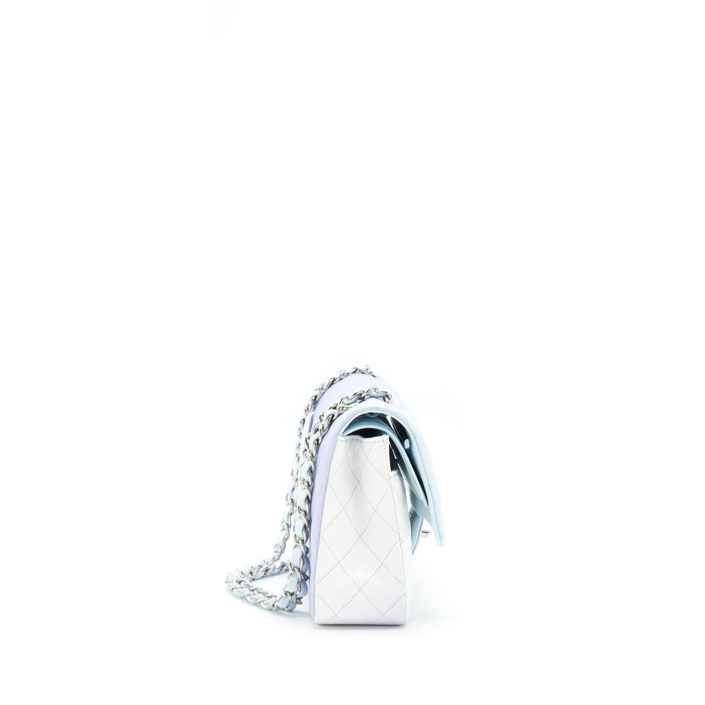 CHANEL 21K MEDIUM CLASSIC DOUBLE FLAP BAG LAMBSKIN OMBRE IRIDESCENT SHW