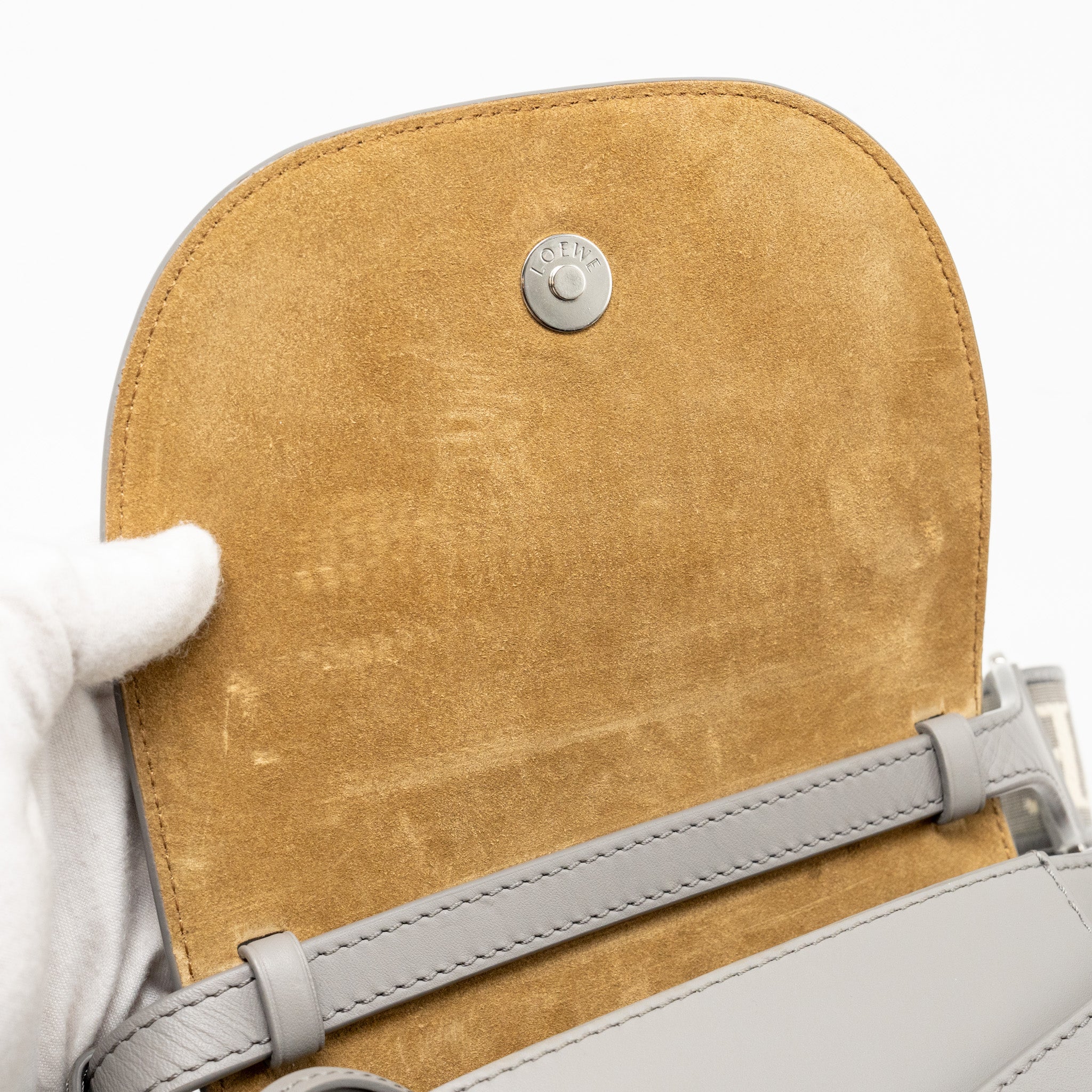 LOEWE MINI GATE DUAL BAG SOFT CALFSKIN JACQUARD GREY SHW