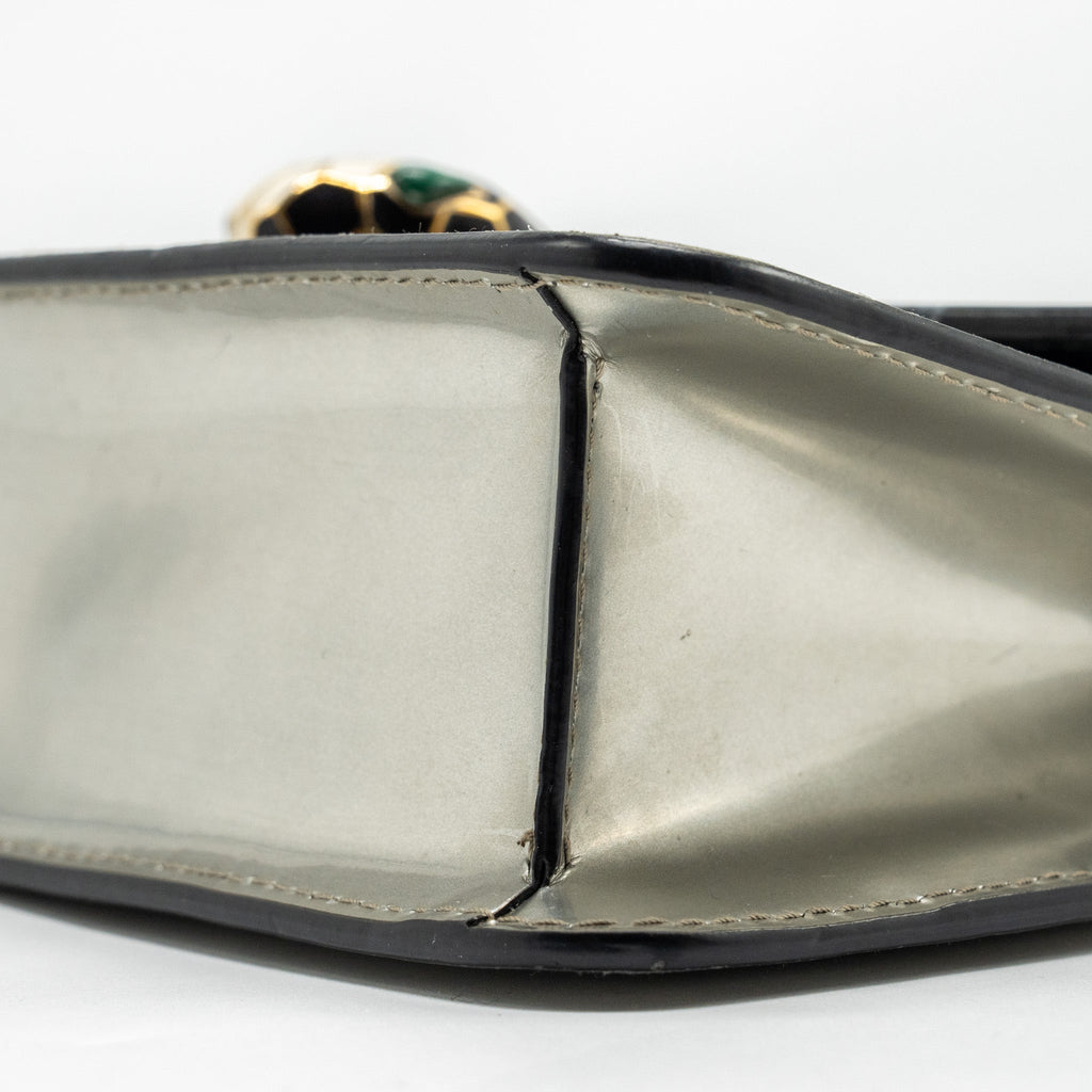 BVLGARI SERPENTI FOREVER SHOULDER BAG LEATHER SILVER LGHW
