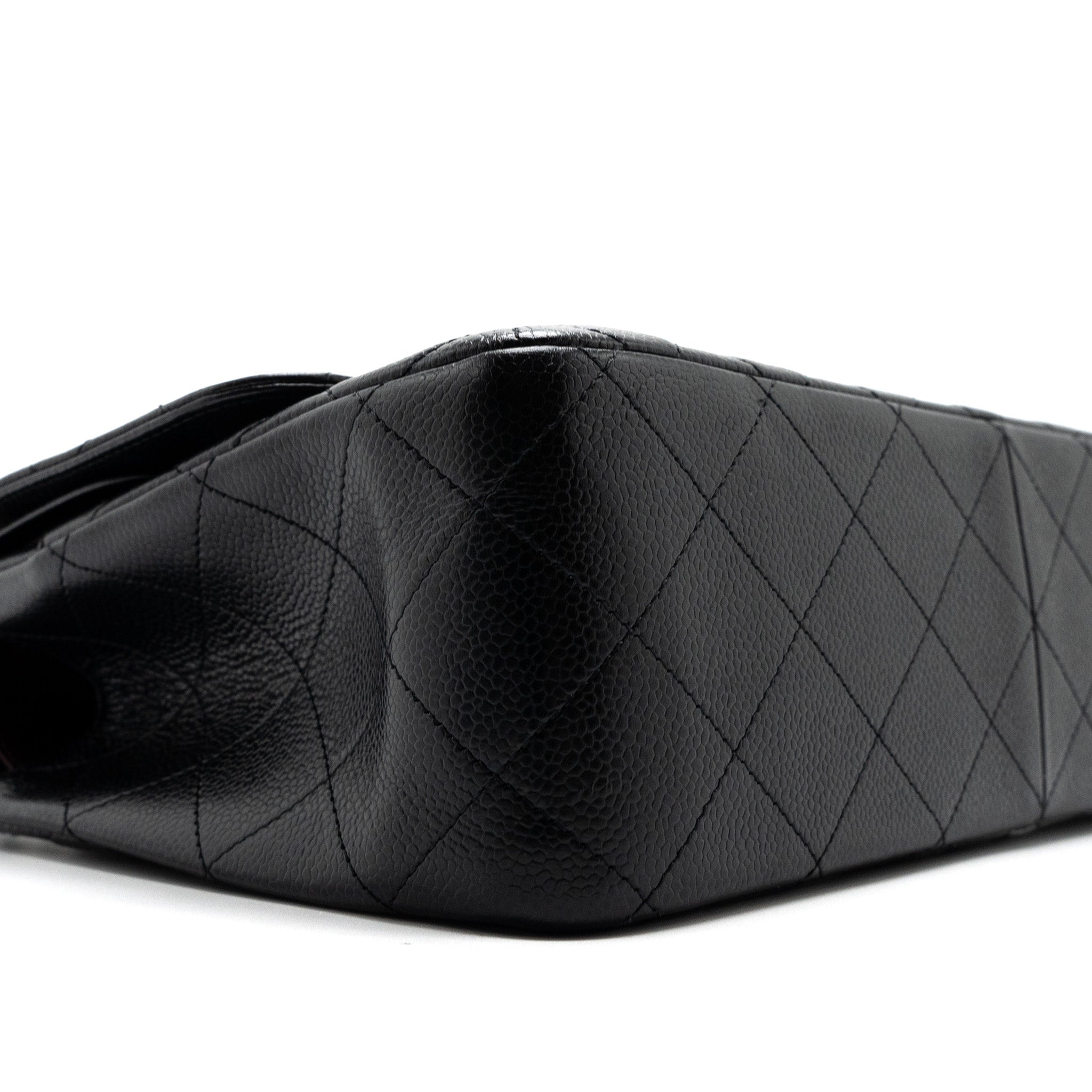 CHANEL CLASSIC DOUBLE FLAP JUMBO CAVIAR BLACK SHW