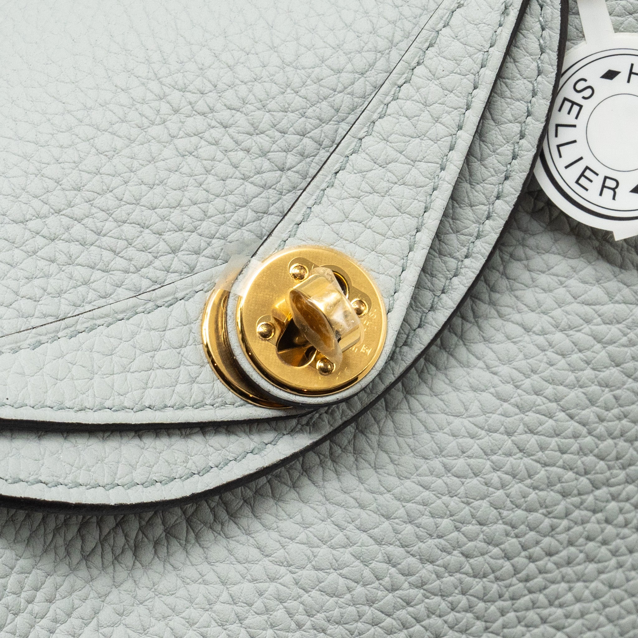 HERMES MINI LINDY CLEMENCE BLUE PALE GHW