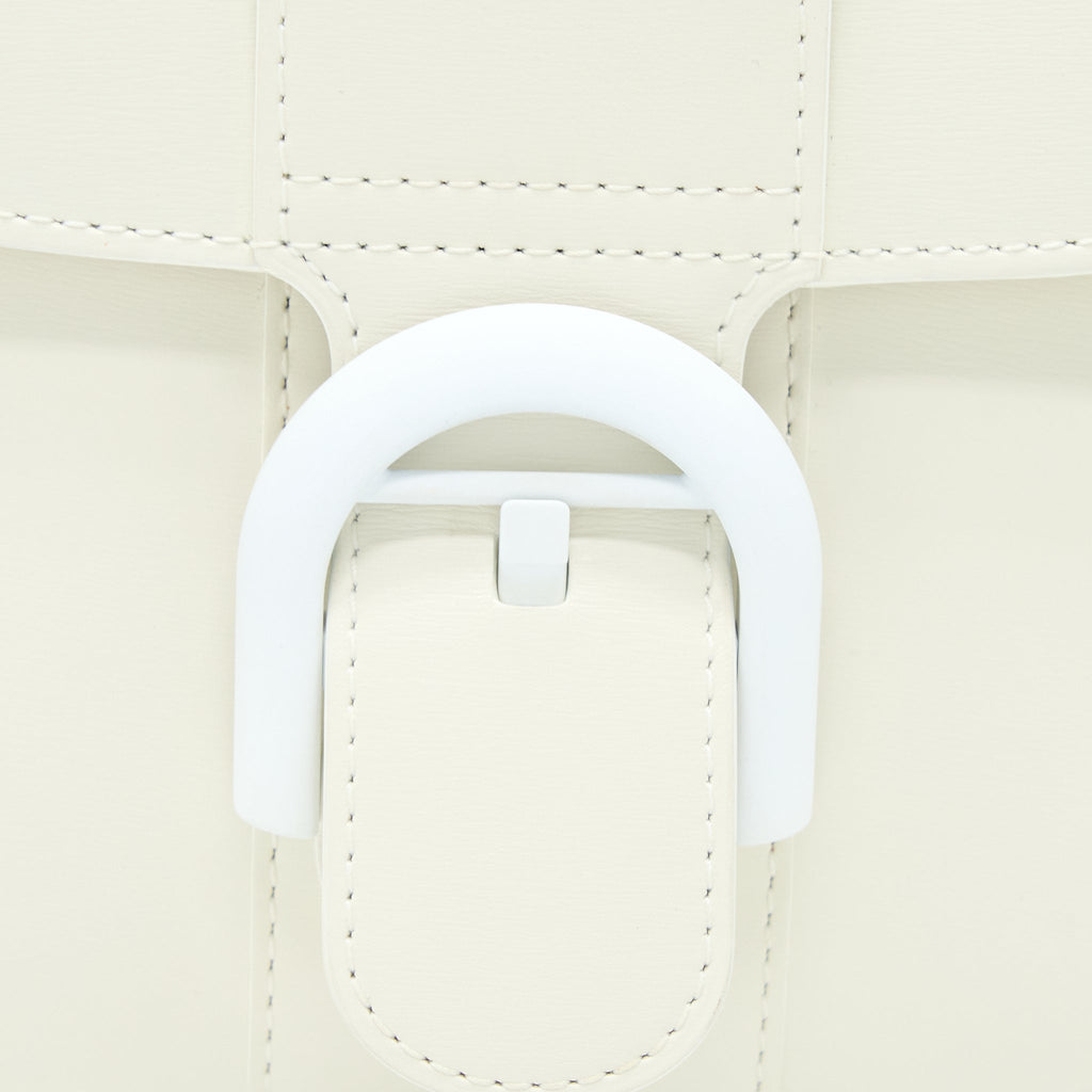 DELVAUX MINI BRILLIANT HANDBAG CALFSKIN WHITE WITH WHITE/SILVER HARDWARE