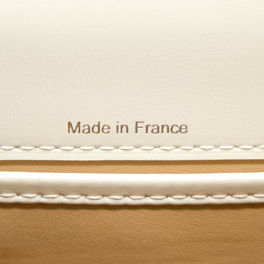 DELVAUX MINI BRILLIANT HANDBAG CALFSKIN WHITE WITH WHITE/SILVER HARDWARE
