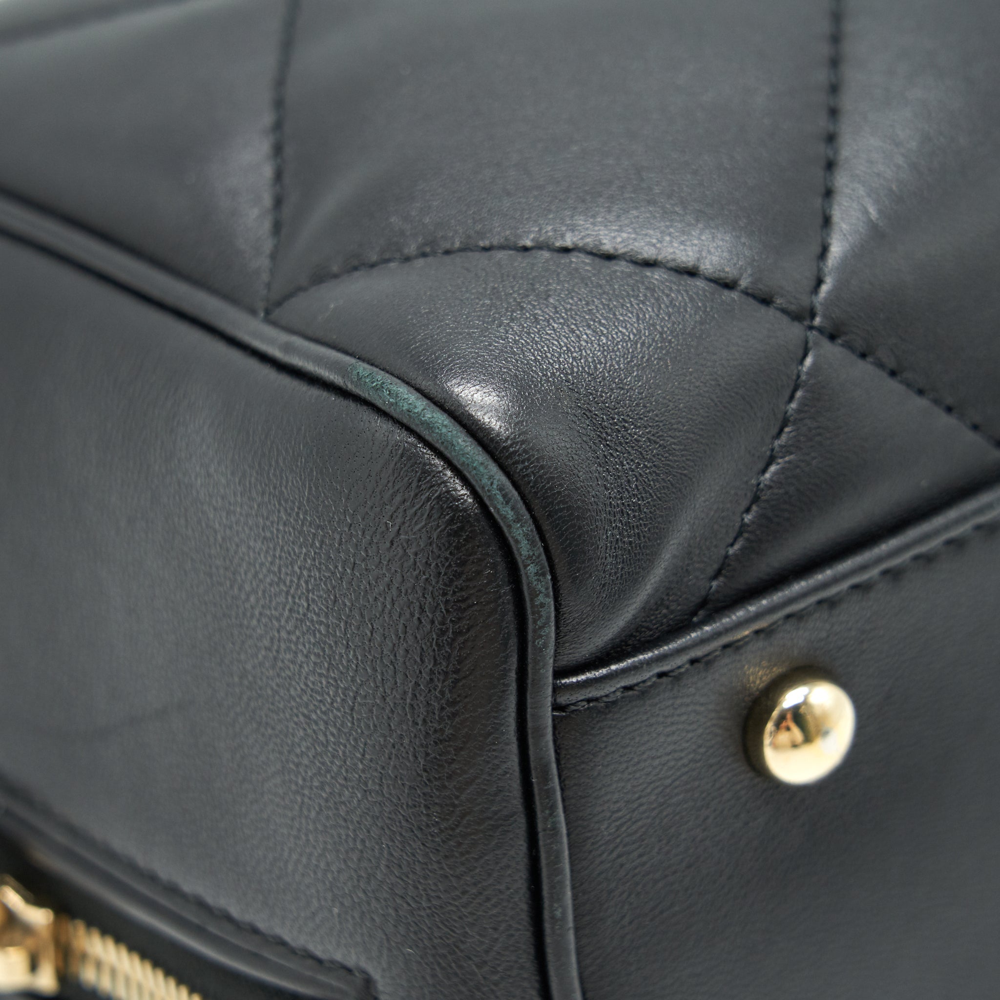 CHANEL BLACK LAMBSKIN BOWLING BAG GHW