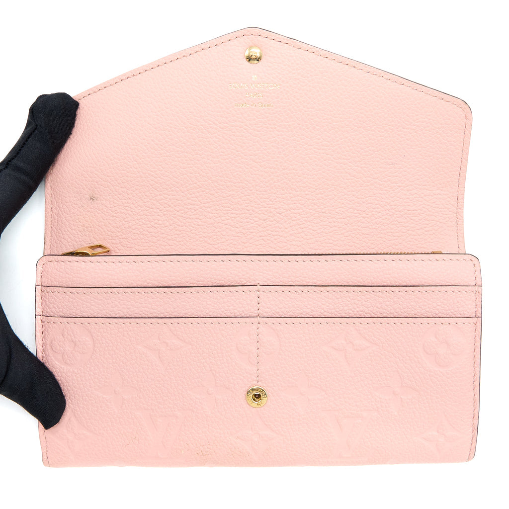 LOUIS VUITTON SARAH WALLET MONOGRAM EMPREINTE LIGHT PINK GHW