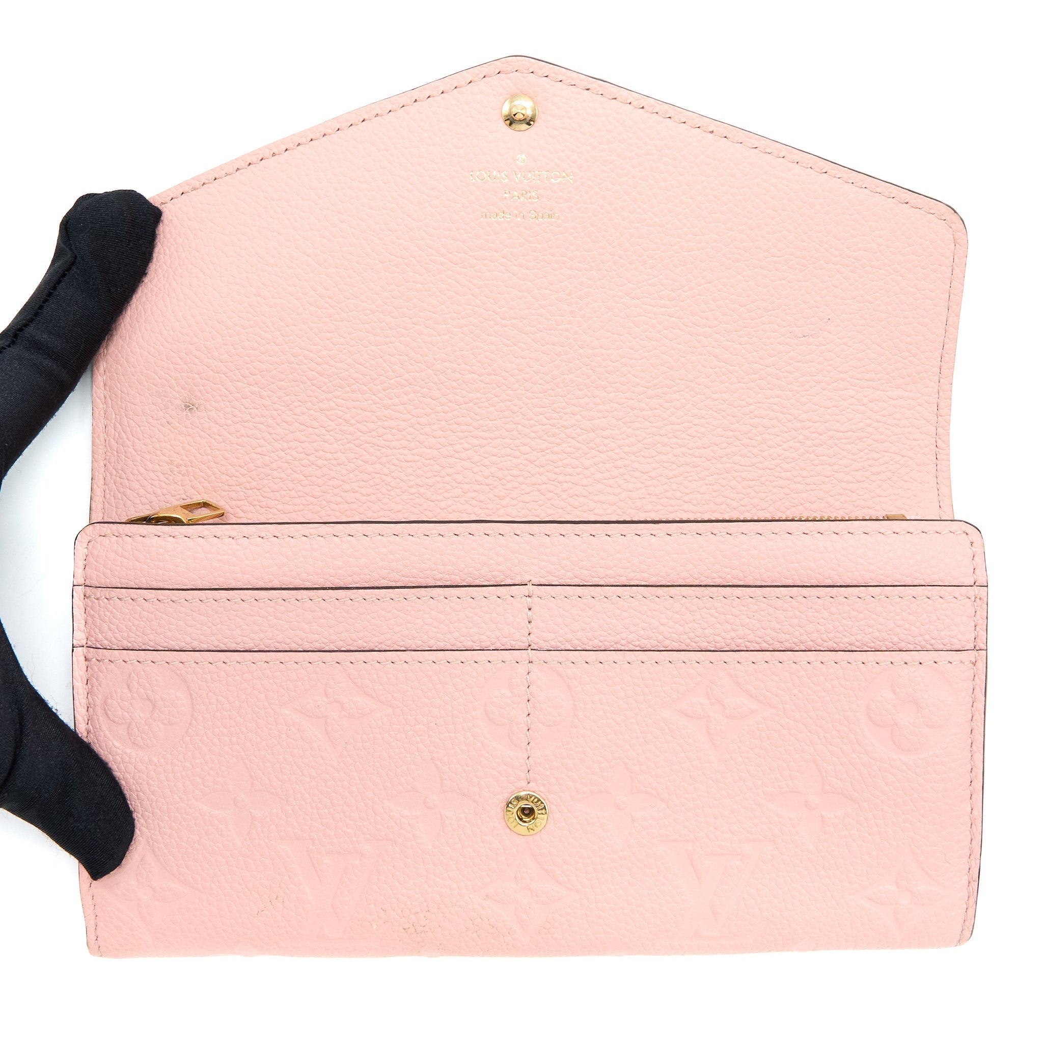 LOUIS VUITTON SARAH WALLET MONOGRAM EMPREINTE LIGHT PINK GHW