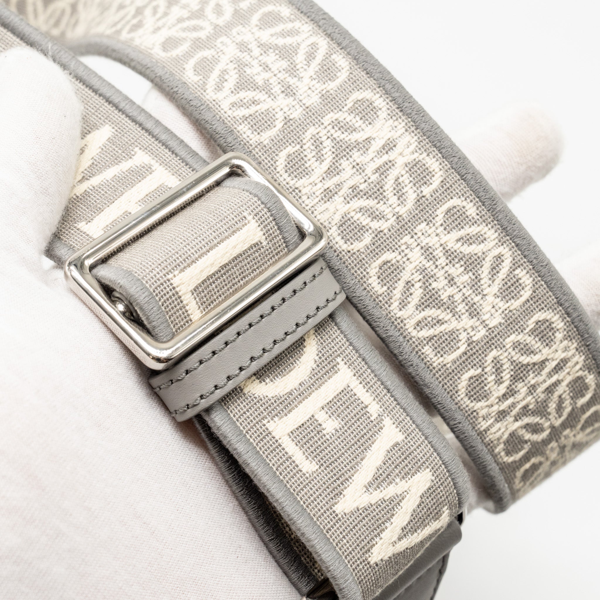 LOEWE MINI GATE DUAL BAG SOFT CALFSKIN JACQUARD GREY SHW