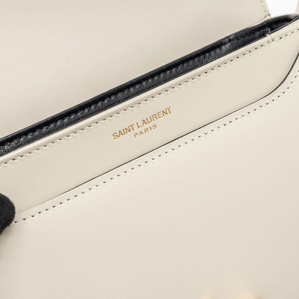 SAINT LAURENT/YSL SMALL SOLFERINO SATCHEL CROSSBODY BAG WHITE GHW