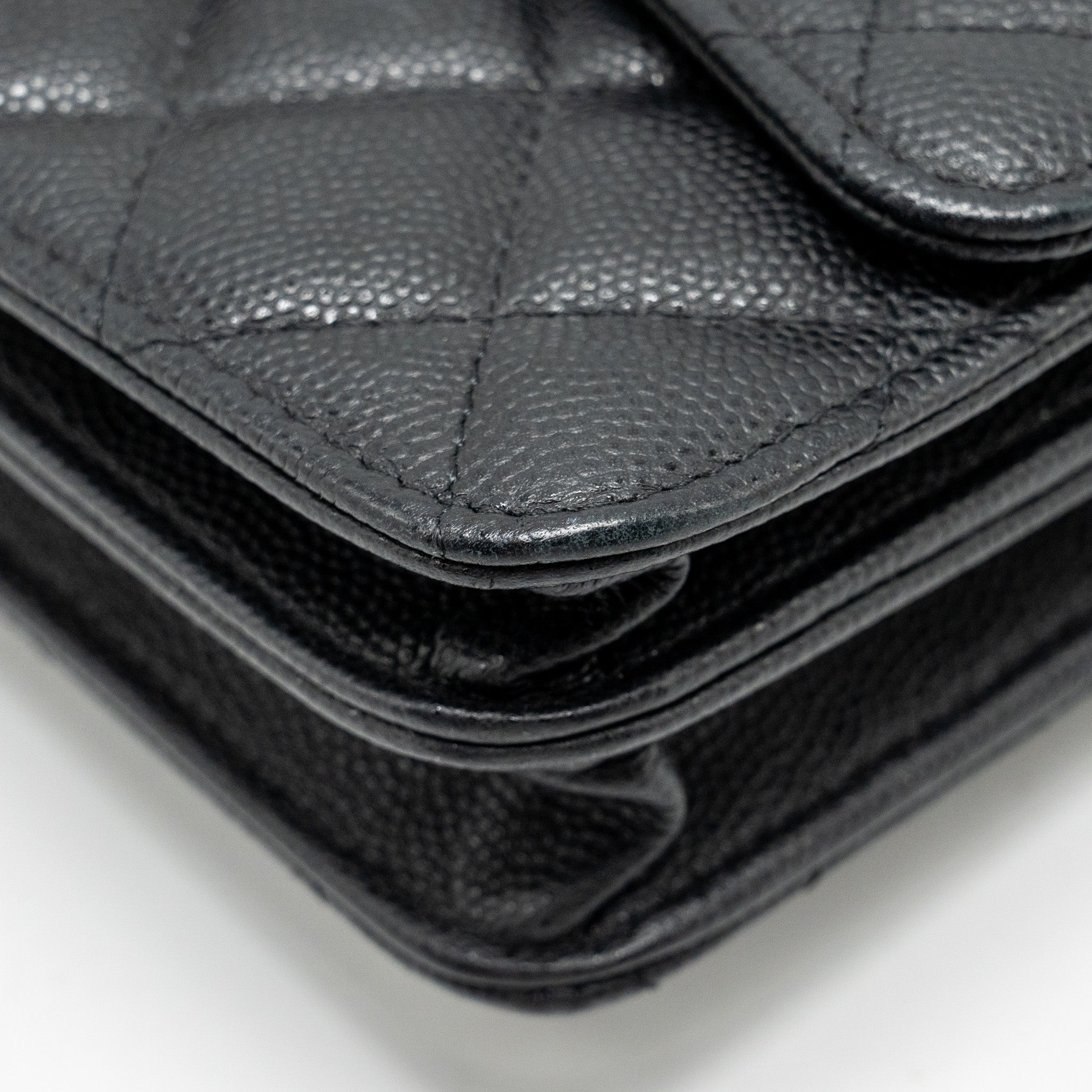 CHANEL CIRCULAR HANDLE QUILTED FLAP BAG CAVIAR BLACK GHW