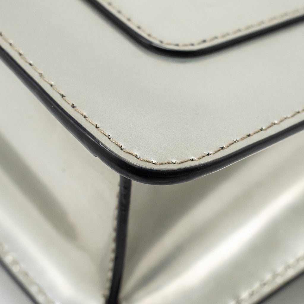 BVLGARI SERPENTI FOREVER SHOULDER BAG LEATHER SILVER LGHW