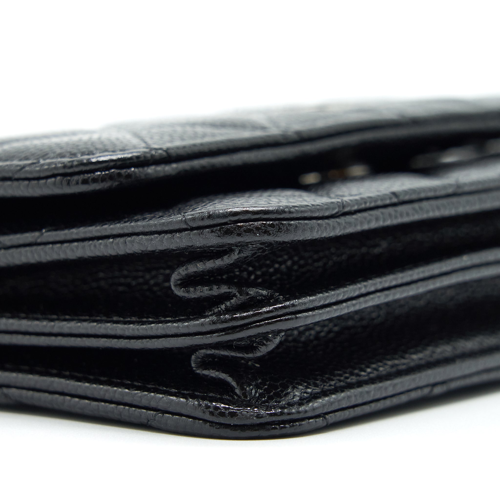 CHANEL MINI WALLET ON CHAIN CAVIAR BLACK SHW