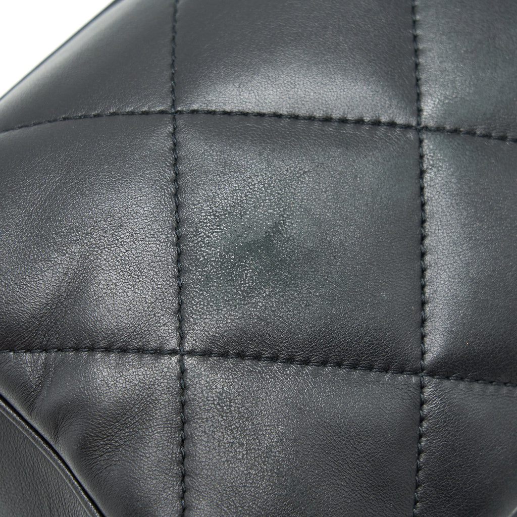 CHANEL BLACK LAMBSKIN BOWLING BAG GHW