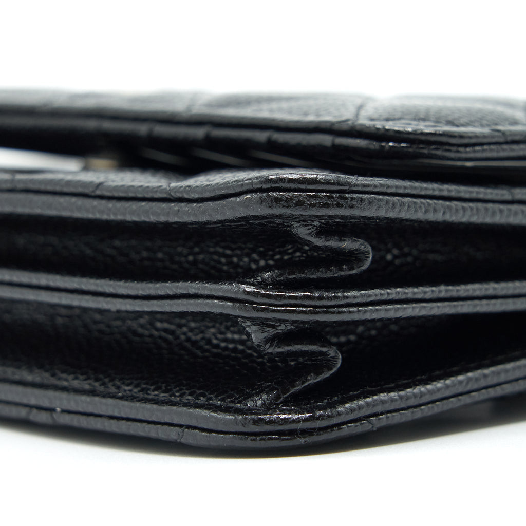 CHANEL MINI WALLET ON CHAIN CAVIAR BLACK SHW