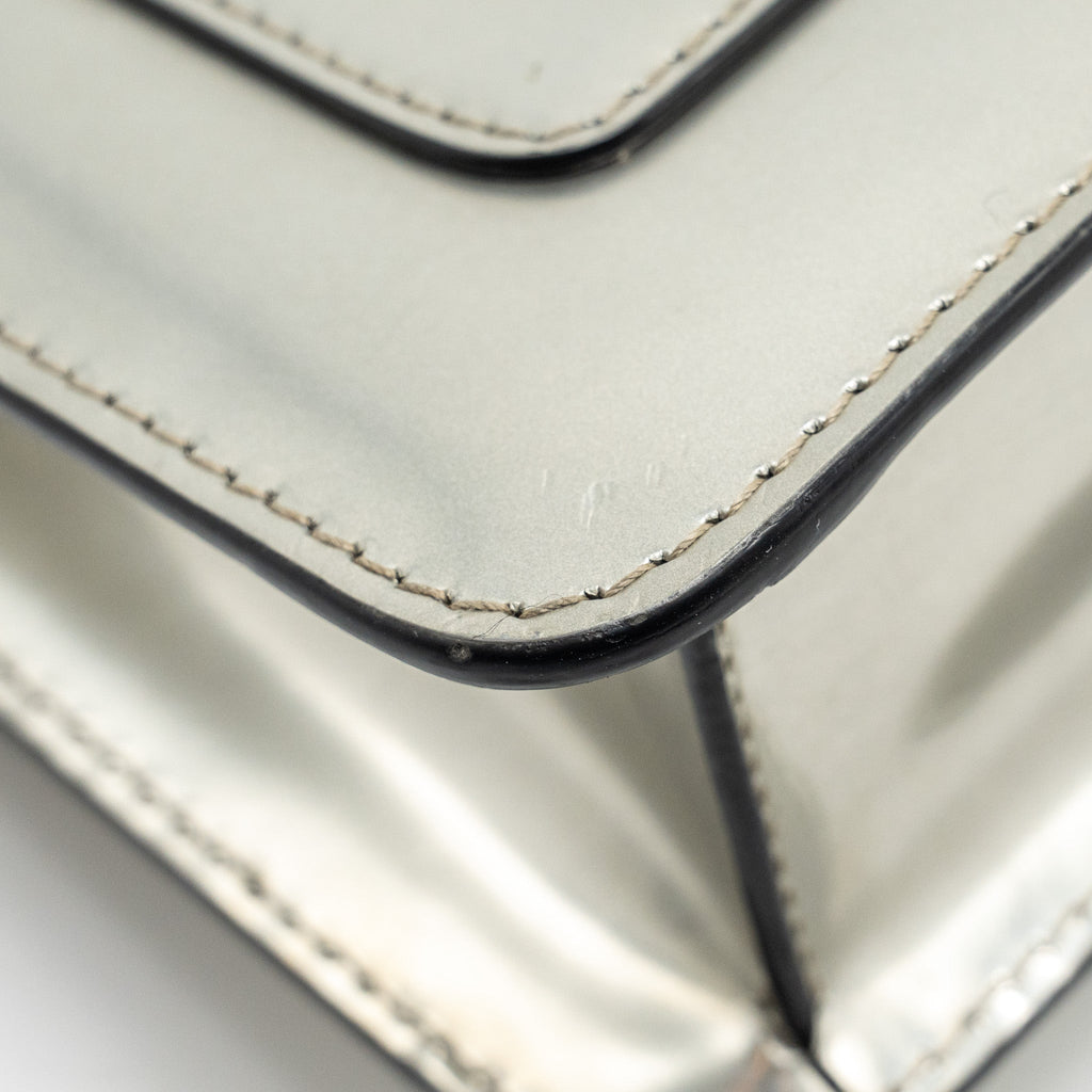 BVLGARI SERPENTI FOREVER SHOULDER BAG LEATHER SILVER LGHW