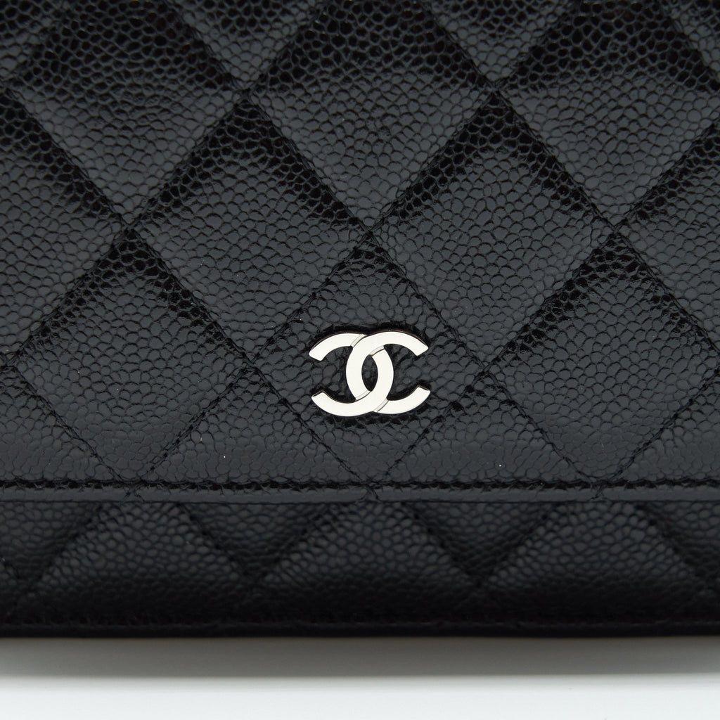 CHANEL MINI WALLET ON CHAIN CAVIAR BLACK SHW