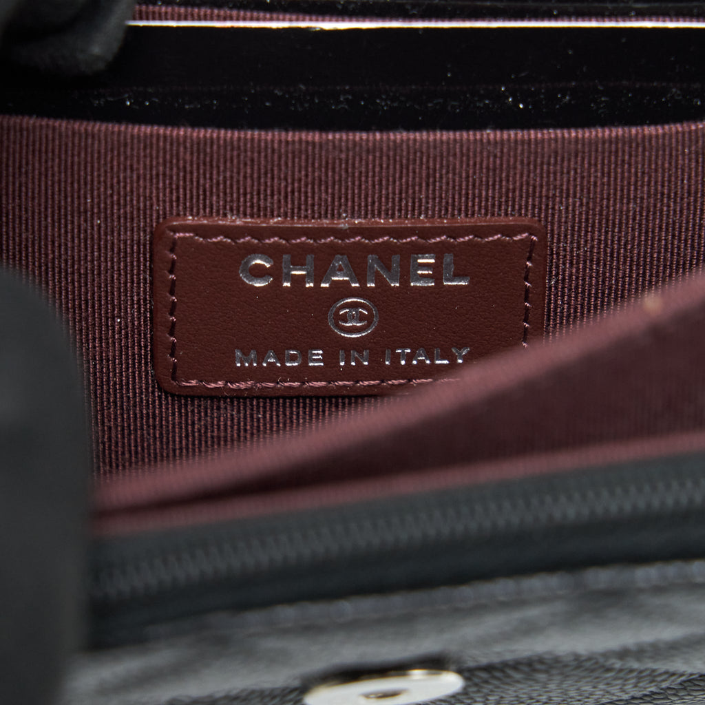 CHANEL MINI WALLET ON CHAIN CAVIAR BLACK SHW