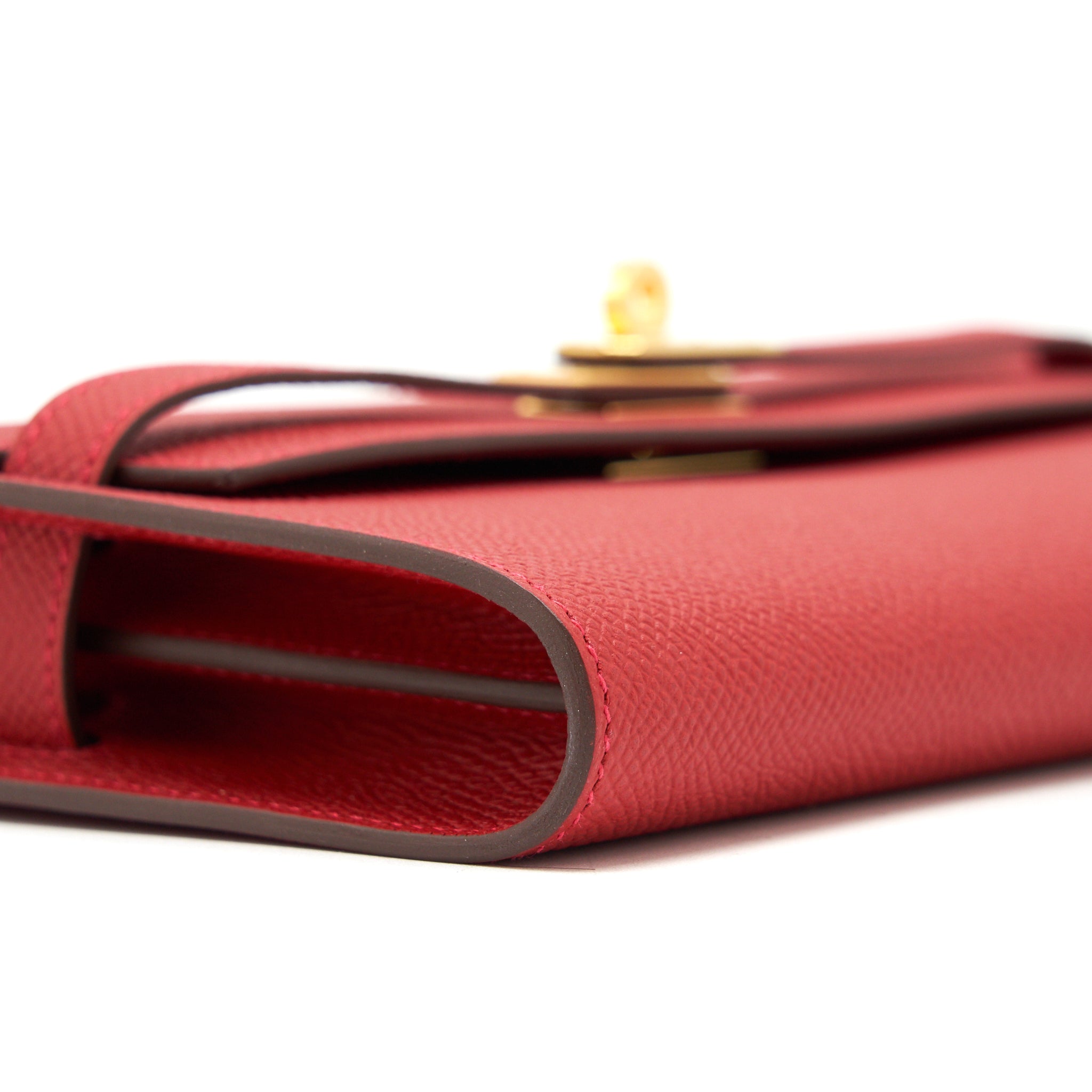HERMES KELLY TO GO EPSOM ROUGE CASAQUE GHW