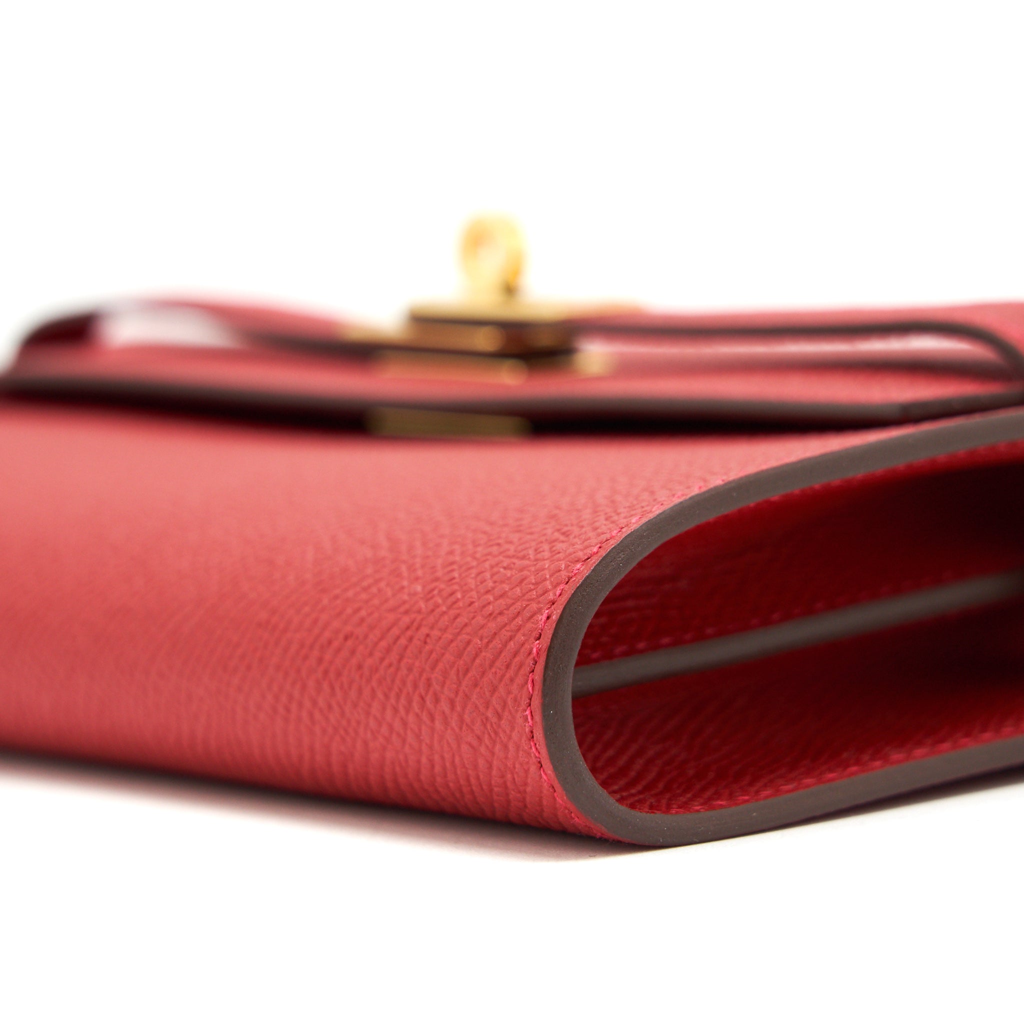 HERMES KELLY TO GO EPSOM ROUGE CASAQUE GHW