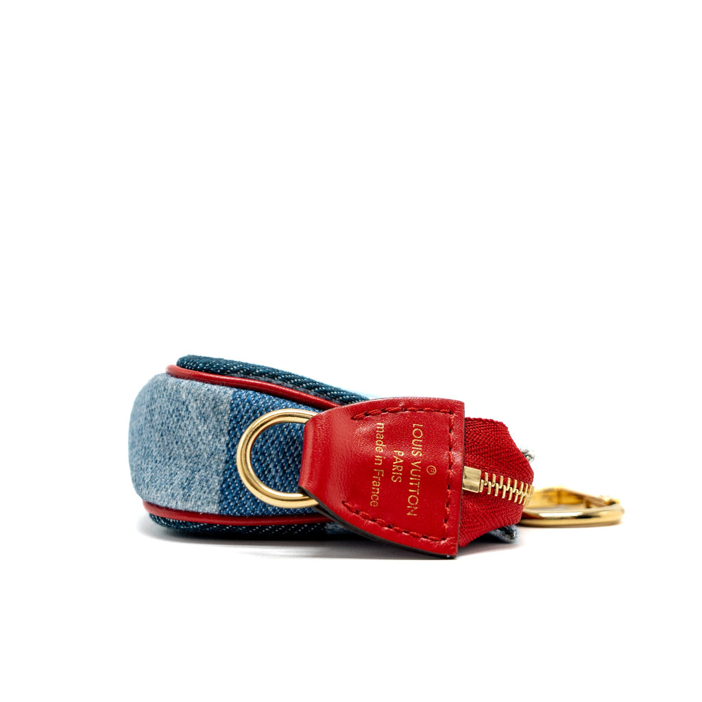 LOUIS VUITTON LIMITED EDITION ROUGE MICRO POCHETTE MONOGRAM JACQUARD DENIM BLUE GHW