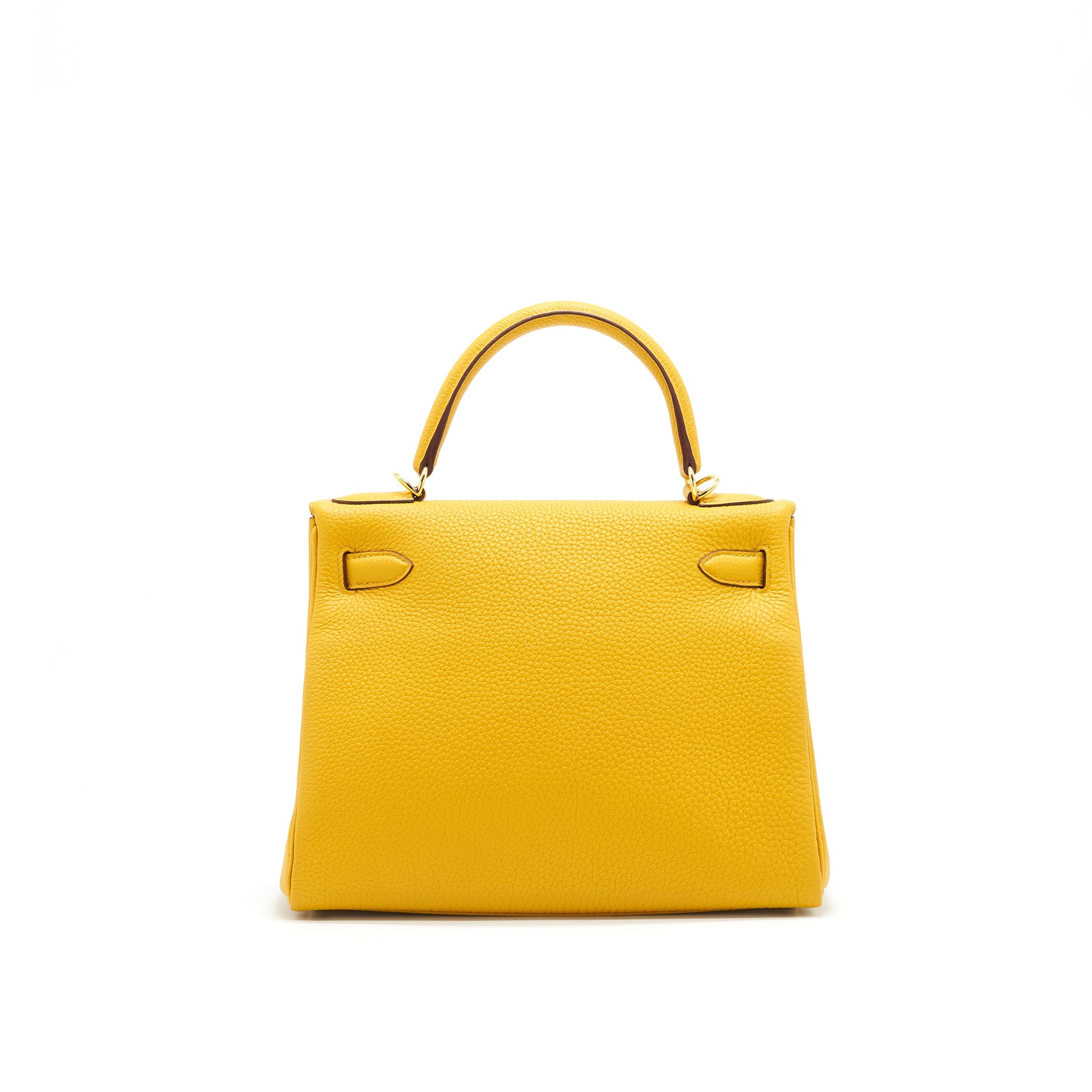 HERMES KELLY 28 CLEMENCE JAUNE AMBER GHW