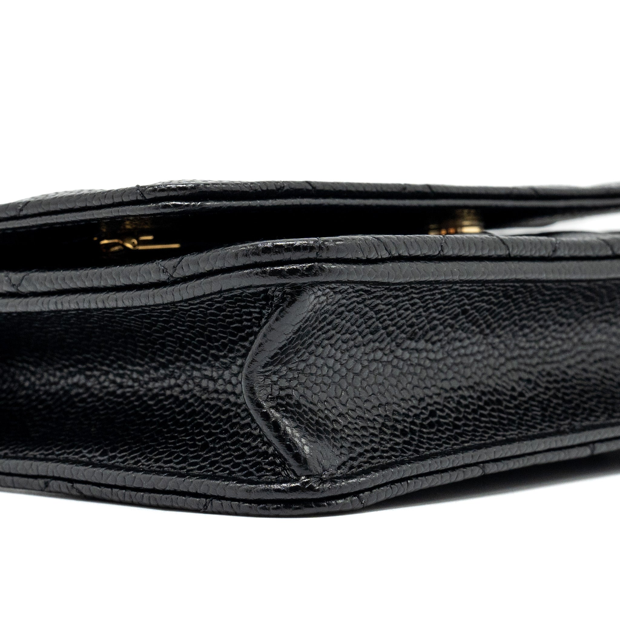 CHANEL CLASSIC WALLET ON CHAIN CAVIAR BLACK GHW (MICROCHIP)