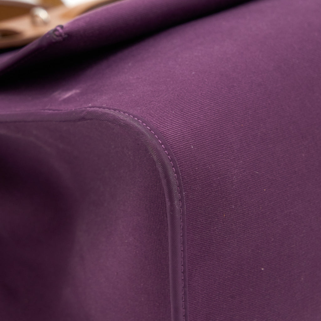 HERMES HERBAG 39 ZIP BAG HUNTER/CANVAS PURPLE SHW