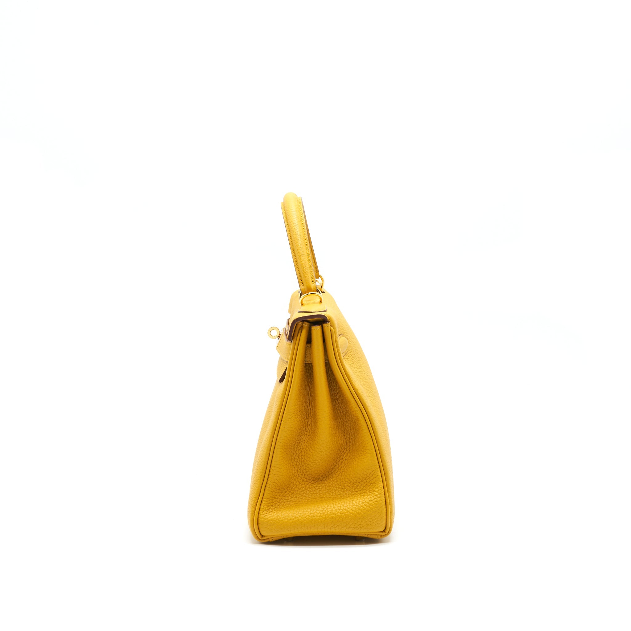 HERMES KELLY 28 CLEMENCE JAUNE AMBER GHW