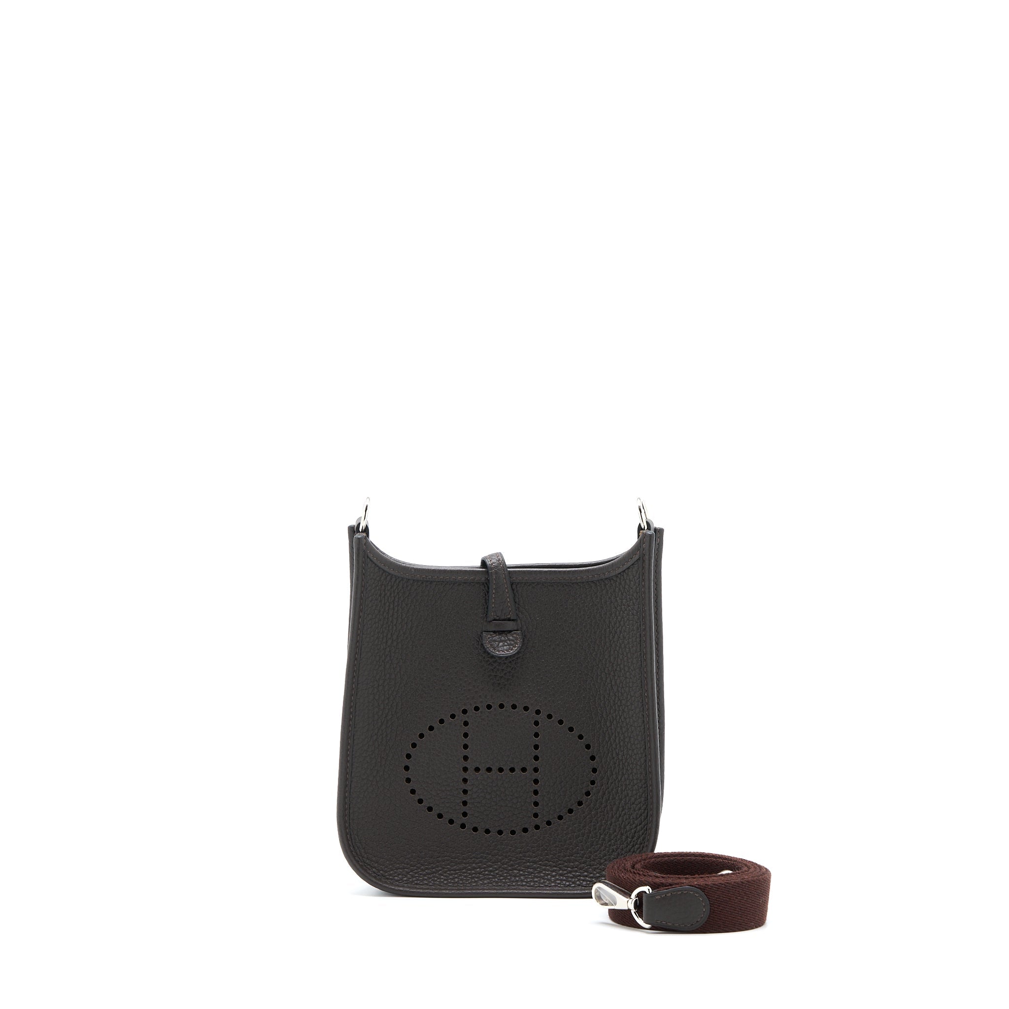 HERMES MINI EVELYN CLEMENCE EBENE/HAVANE SHW