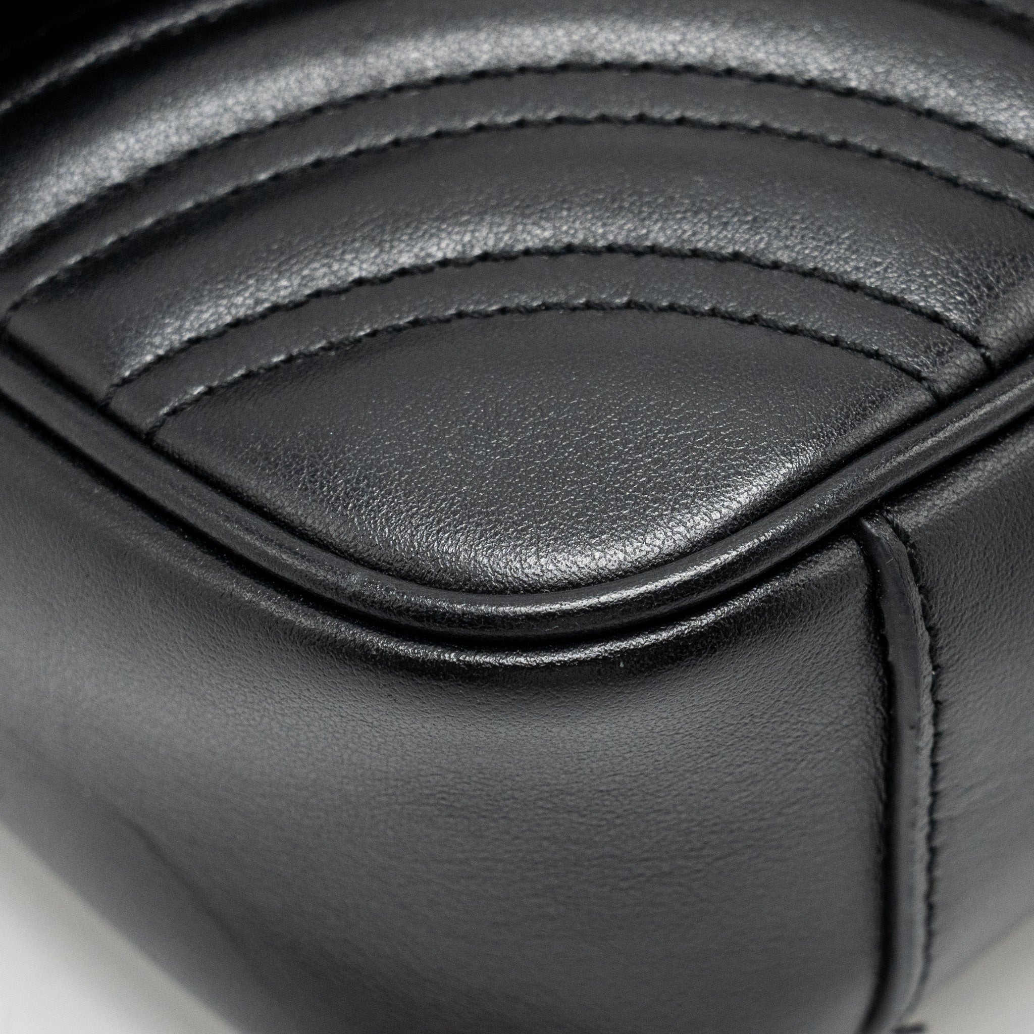 GUCCI MINI GG MARMONT SHOULDER BAG CALFSKIN BLACK GHW