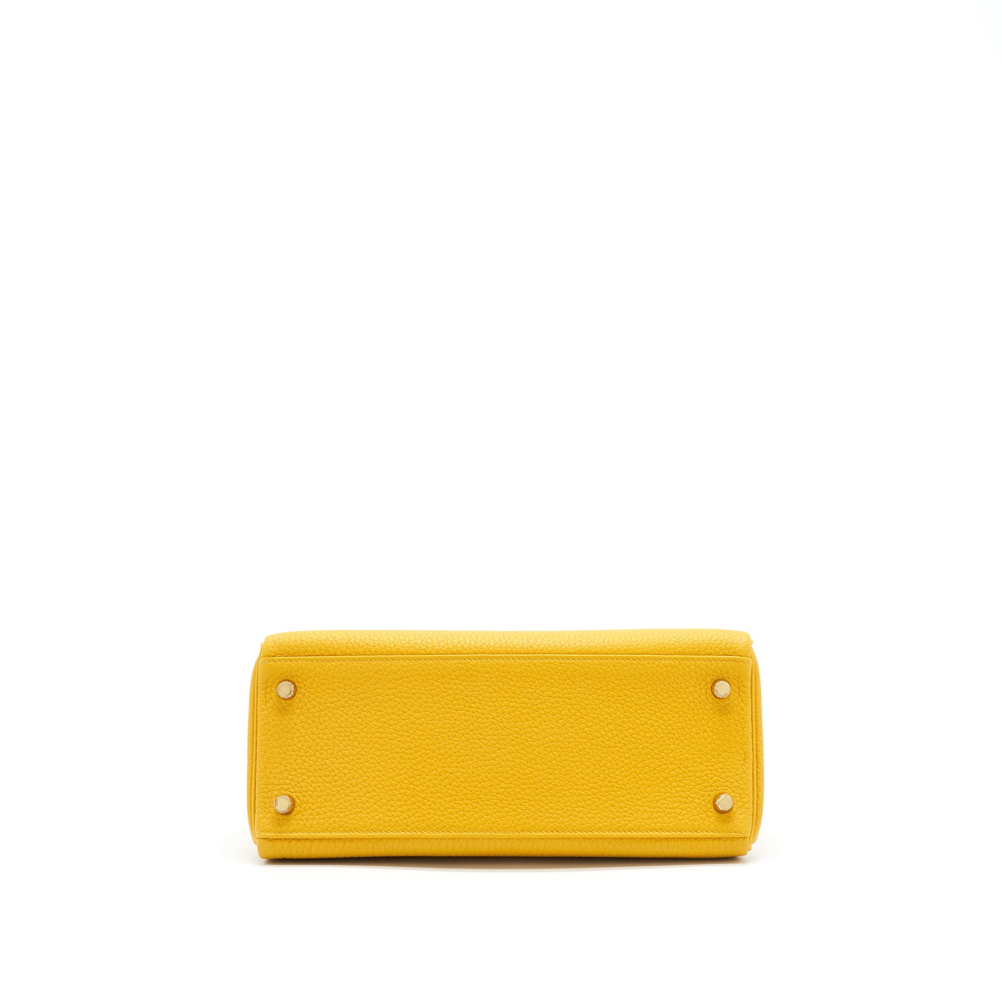 HERMES KELLY 28 CLEMENCE JAUNE AMBER GHW