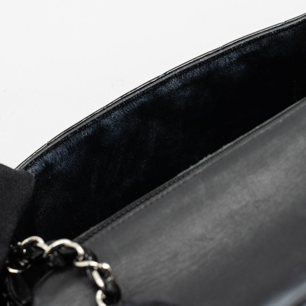 CHANEL MINI RECTANGULAR FLAP BAG PATENT BLACK SHW