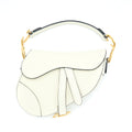 DIOR MINI SADDLE BAG GRAINED CALFSKIN WHITE GHW