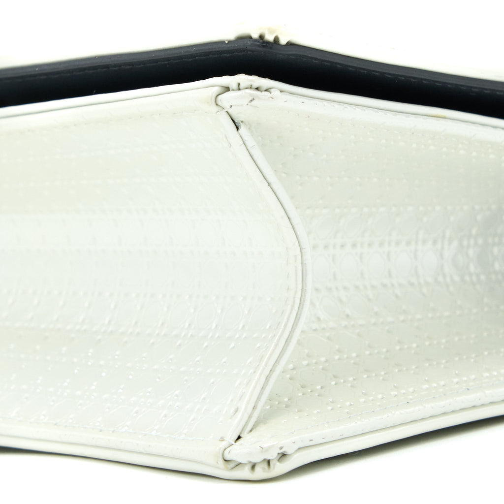 DIOR SMALL DIORMA METALLIC WHITE LGHW