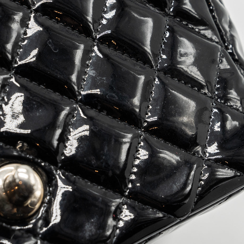 CHANEL MINI RECTANGULAR FLAP BAG PATENT BLACK SHW