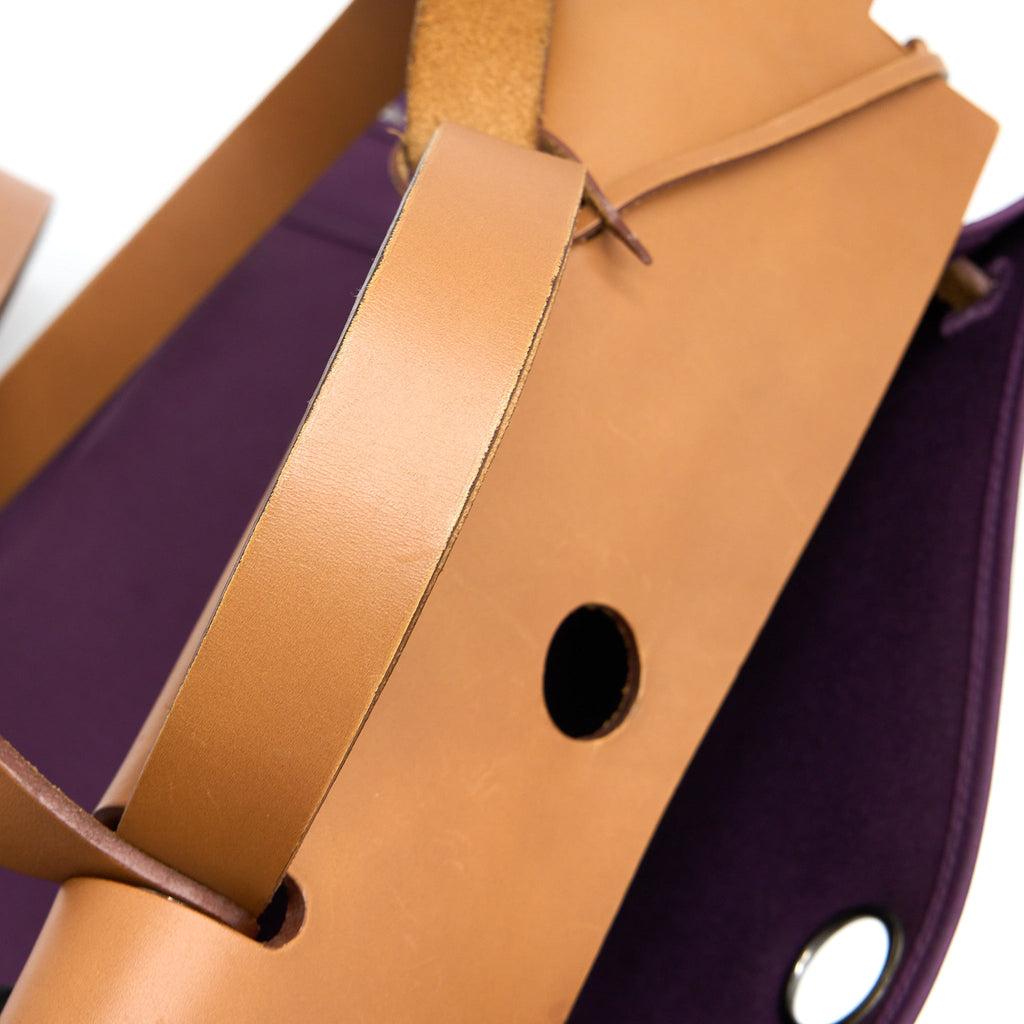 HERMES HERBAG 39 ZIP BAG HUNTER/CANVAS PURPLE SHW