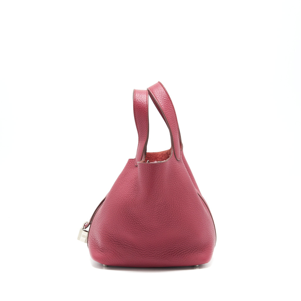 HERMES PICOTIN 18 LOCK BAG DARK RED SHW