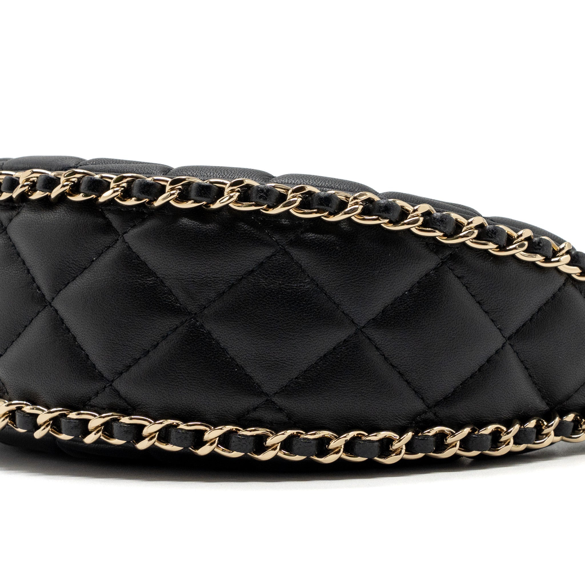 CHANEL SMALL MOON HOBO BAG LAMBSKIN BLACK LGHW (MICROCHIP)