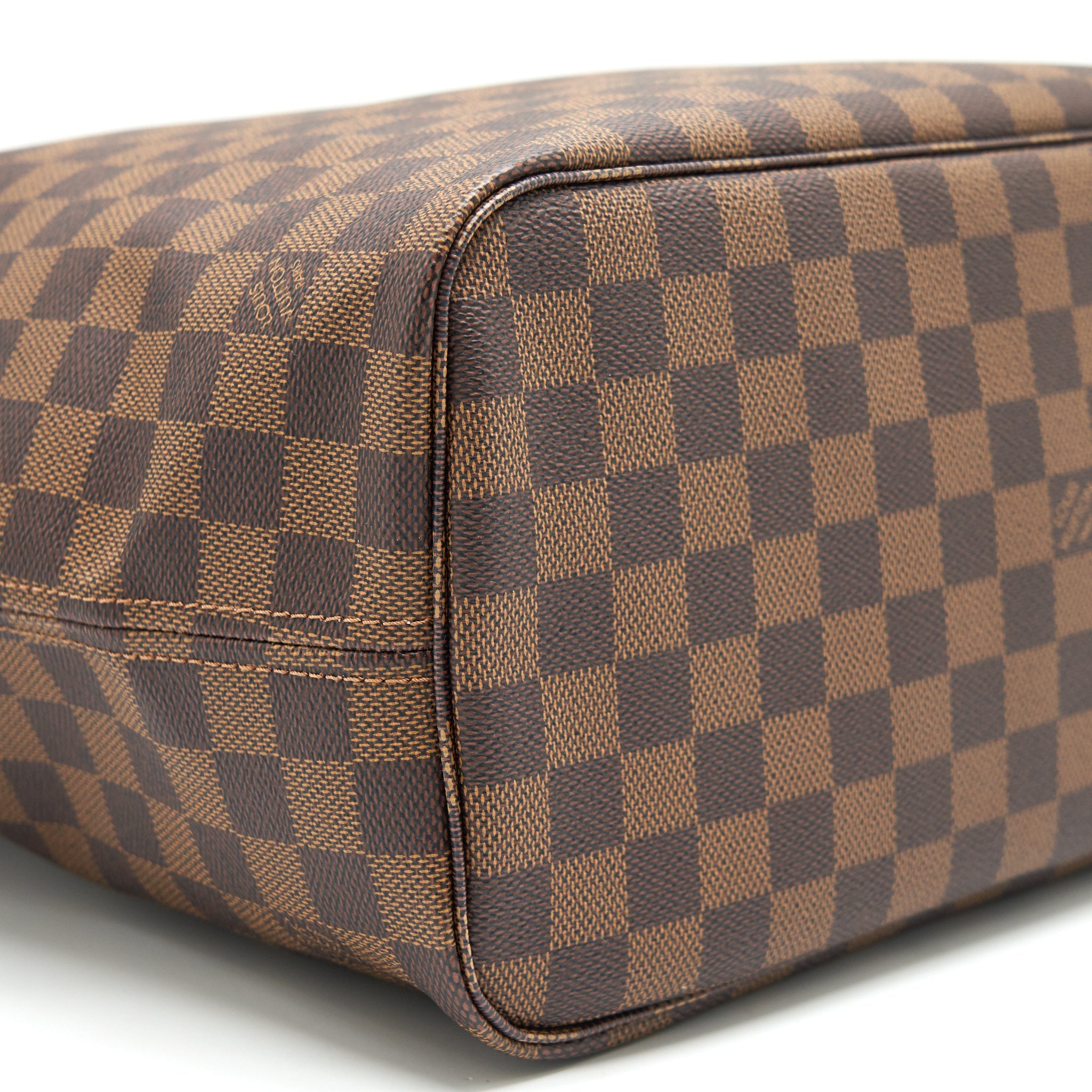 LOUIS VUITTON NEVERFULL MM DAMIER EBENE CANVAS / ROSE BALLERINE