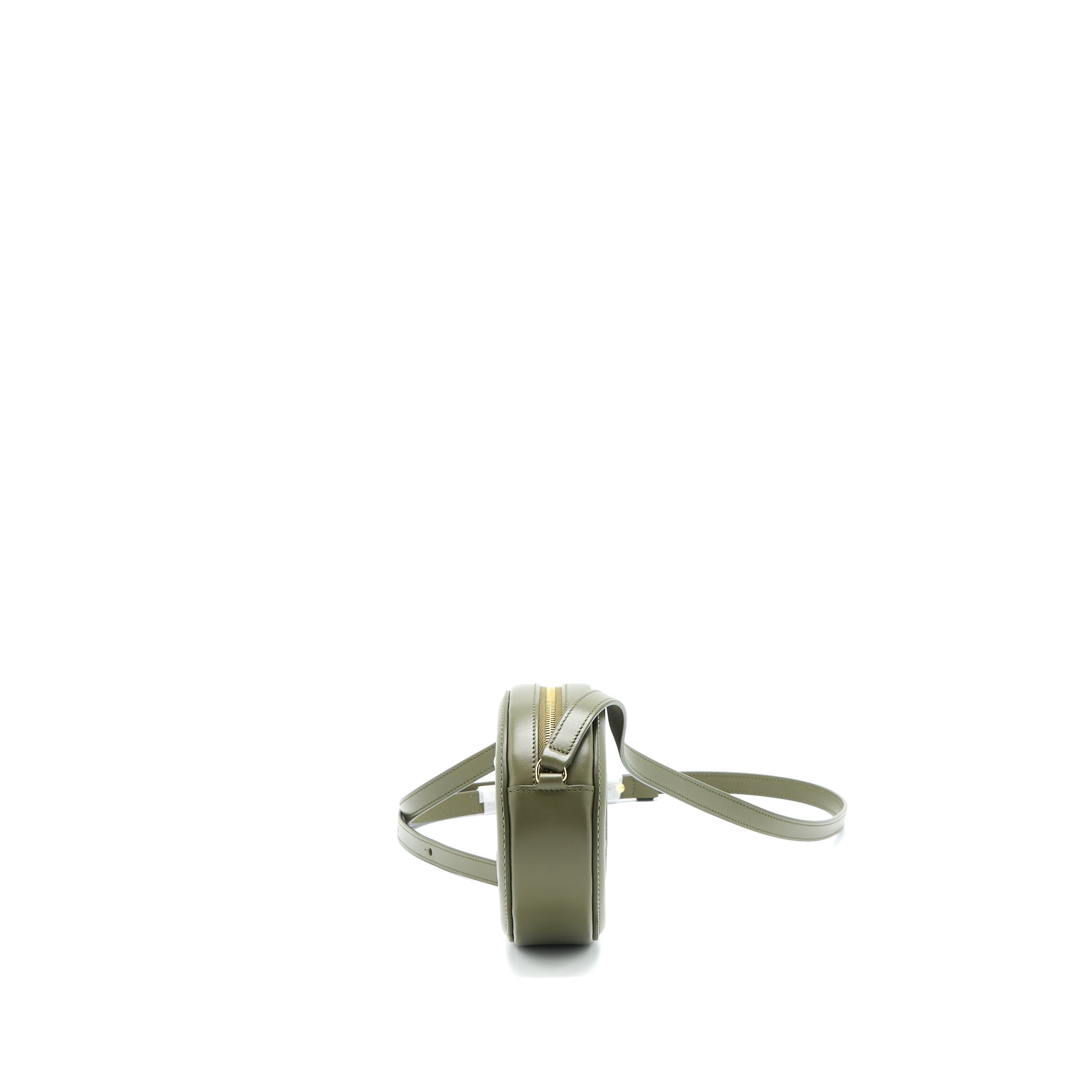 CELINE CROSSBODY OVAL PURSE CALFSKIN OLIVE GREEN GHW