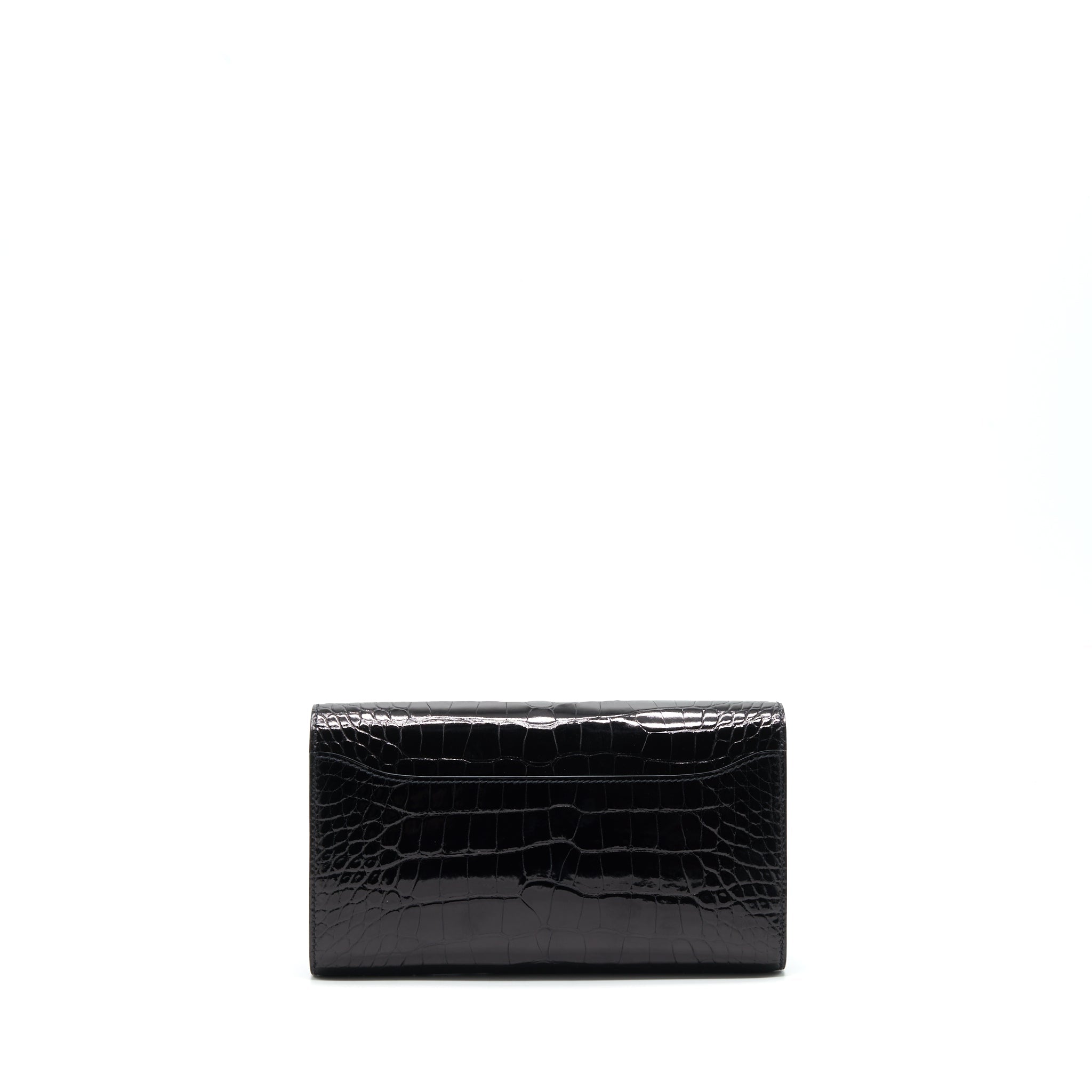 HERMES CONSTANCE TO GO ALLIGATOR MISSISSIPPIENSIS BLACK WITH BLACK HARDWARE