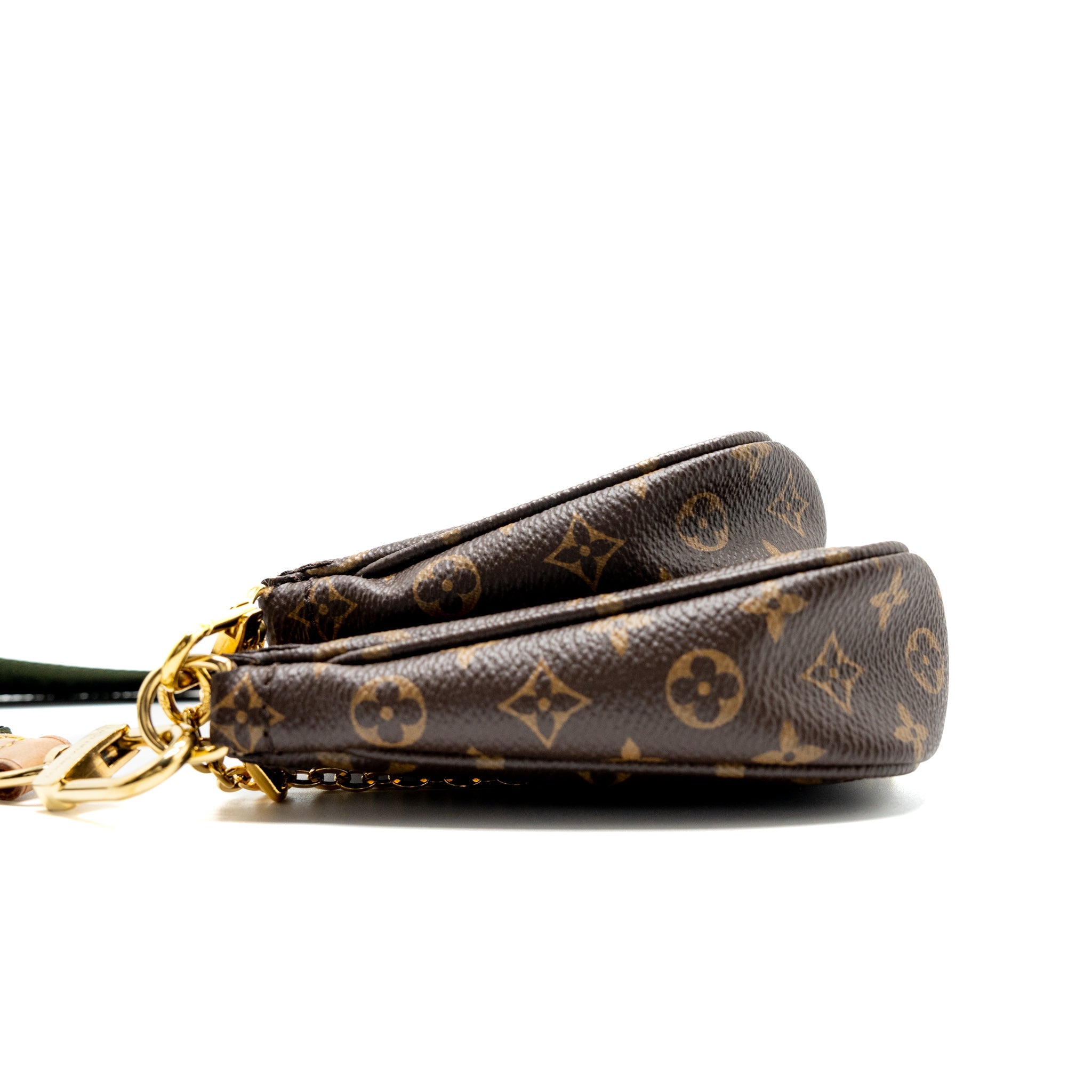 LOUIS VUITTON MULTI POCHETTE ACCESSORIES MONOGRAM CANVAS KHAKI STRAP GHW