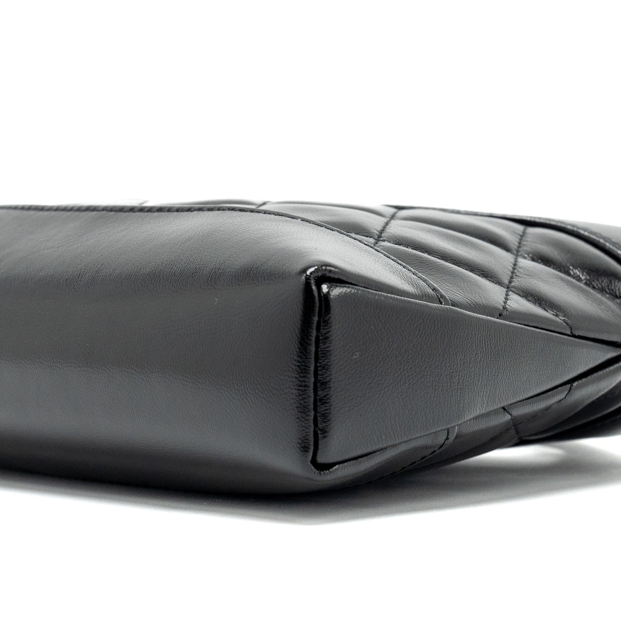 CHANEL 24S 31 MINI CLUTCH WITH CHAIN SHINY LAMBSKIN BLACK LGHW (MICROCHIP)